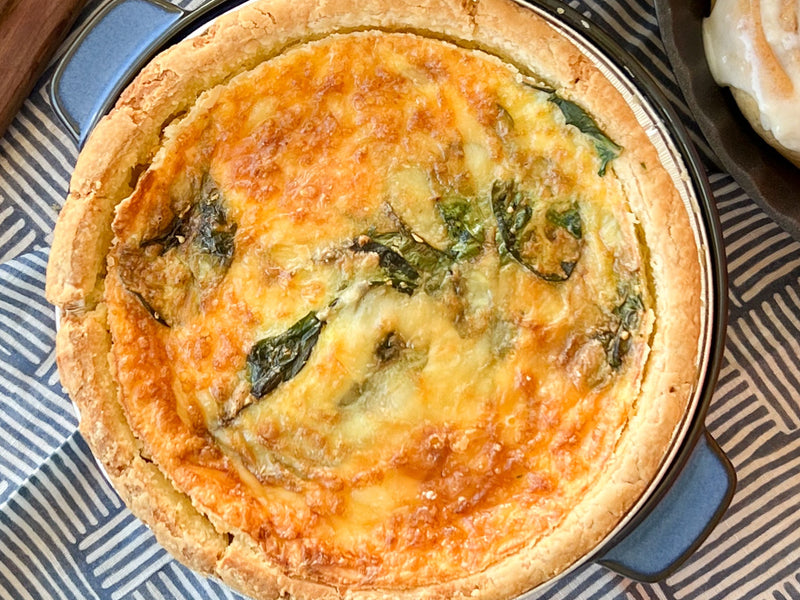 Spinach &amp; Gruyere Quiche with Caramelized Onions