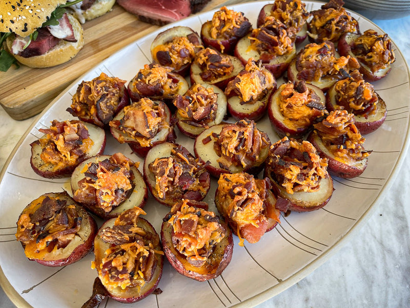 Stuffed cheddar potatoes