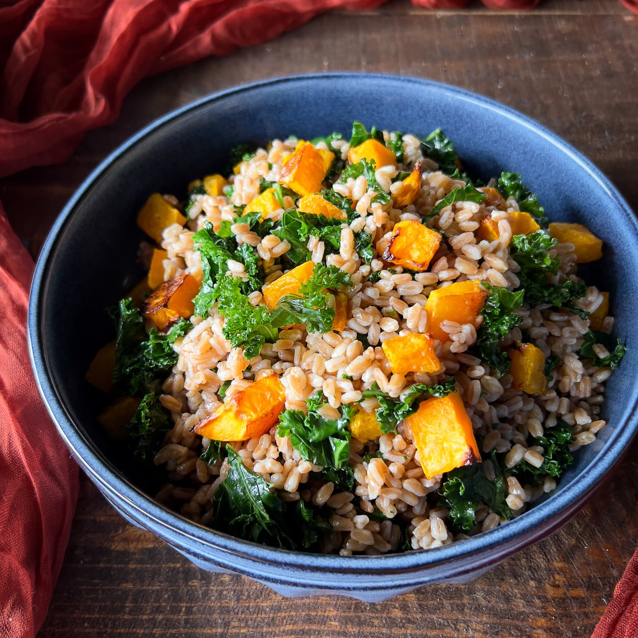Butternut Squash Farro Hash with Kale