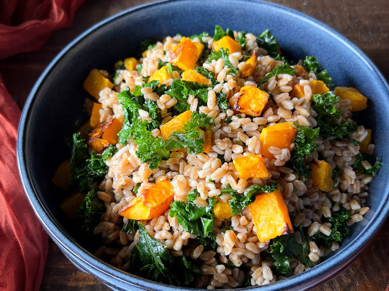 Butternut Squash Farro Hash with Kale