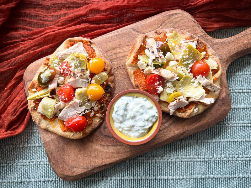 Greek Chicken Pita Flatbread