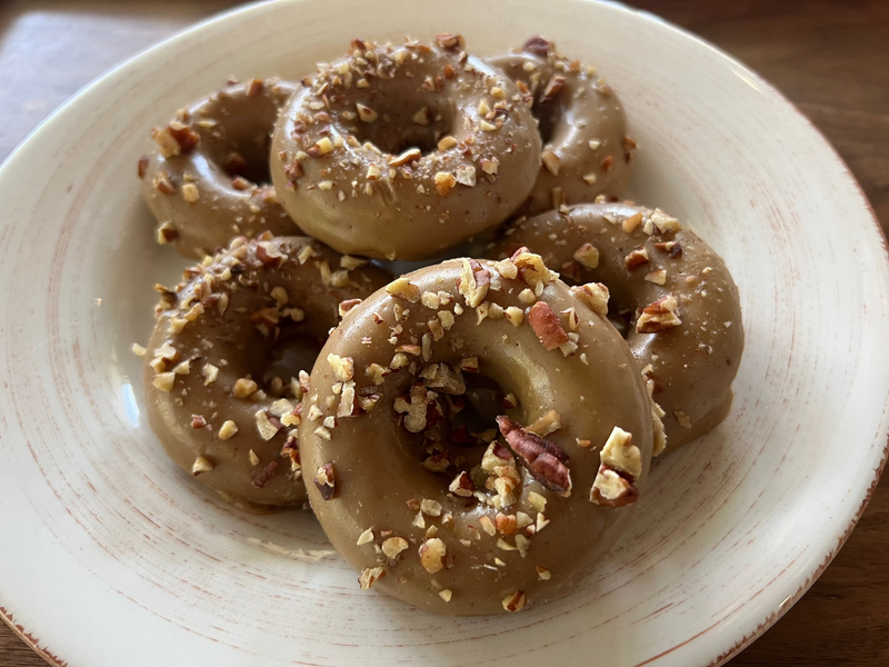 Maple Glazed Pecan Doughnuts