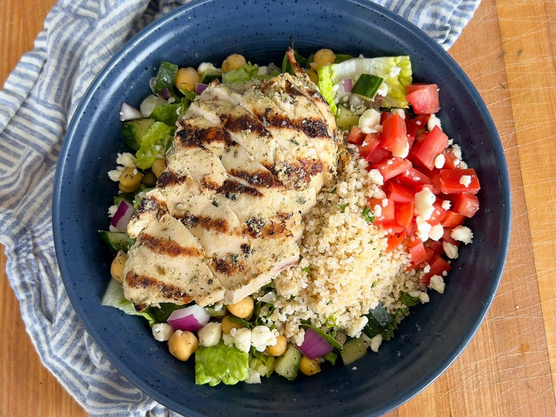 Mediterranean Buddha Bowl with Grilled chicken