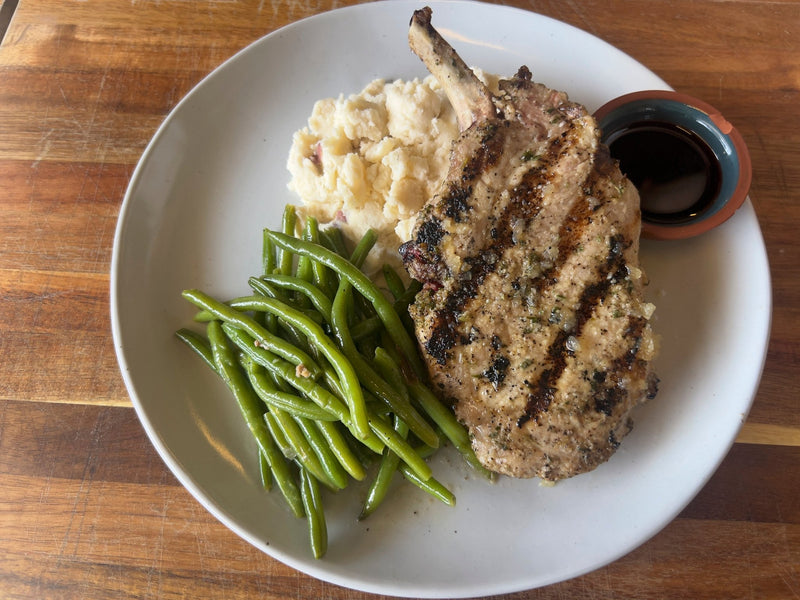 Pork Chop with Gouda Mashed Potatoes &amp; Haricot Verts