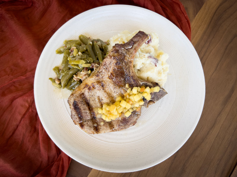Pork Chop with Mashed Potatoes &amp; Homestyle Green Beans