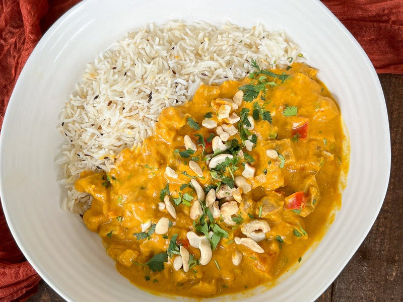 Pumpkin Coconut Curry with Grilled Naan