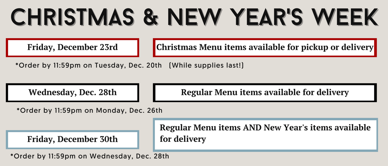 Raleigh Durham Christmas Meal Kit Delivery Table & Twine