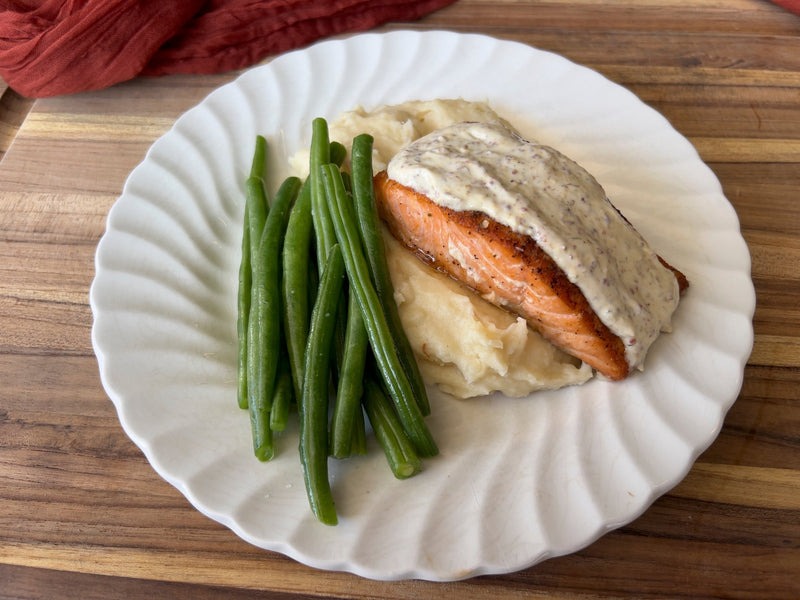 Salmon with Gouda Mashed Potatoes &amp; Haricot Verts