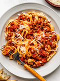 Spicy Sausage Ragu with Fettuccine
