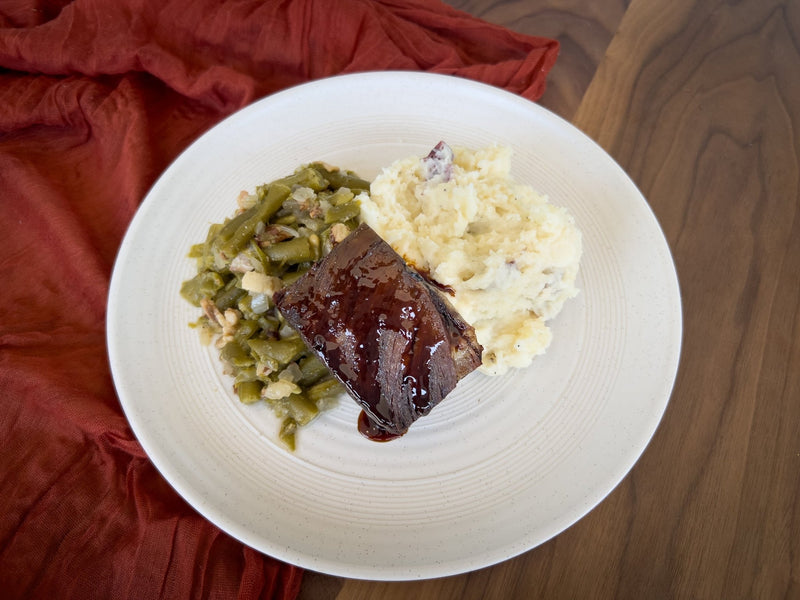 Short Rib with Mashed Potatoes &amp; Homestyle Green Beans