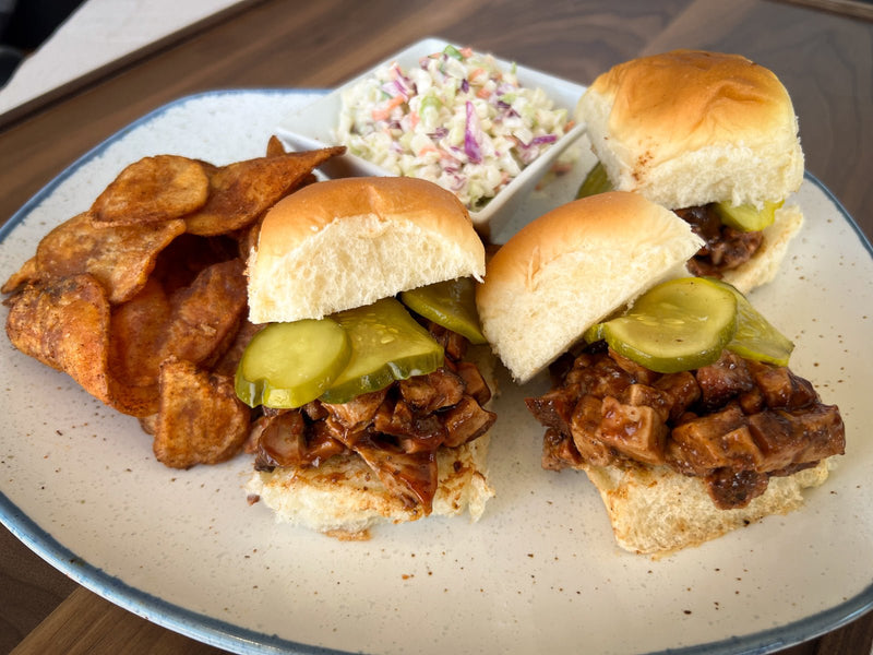 Chopped Pork Sliders on Hawaiian Rolls