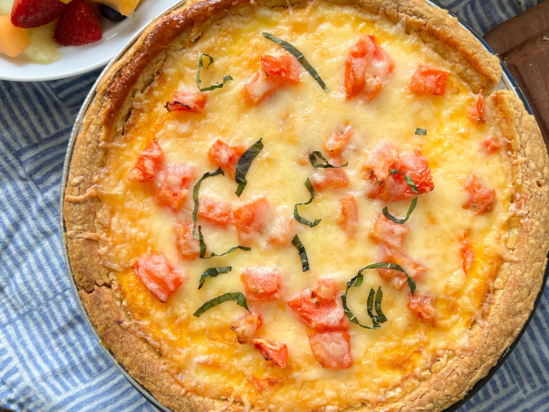 Cheddar and Tomato Breakfast Quiche