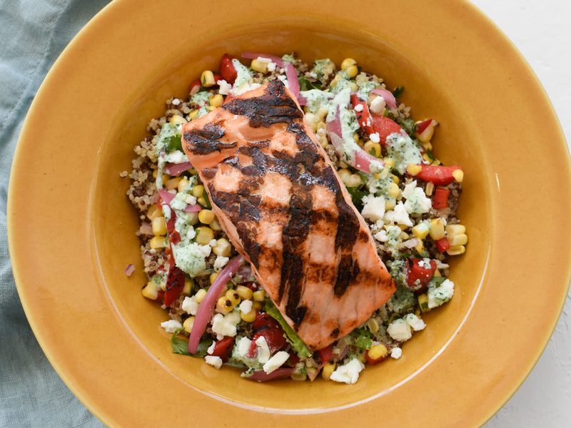Southwest Grain Bowl with Grilled Salmon